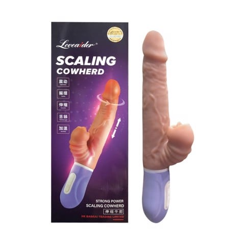 Dương vật giả có nhánh rung thụt ngoáy sạc điện - Loveaider Scaling Cowherd